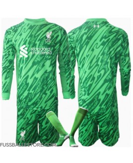 Günstige Liverpool Torwart Auswärts Trikotsatzt Kinder 2024-25 Langarm (+ Kurze Hosen)